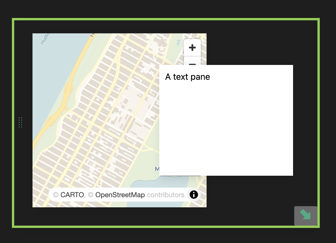 Two overlapping panels of content representing a "free layout" strategy